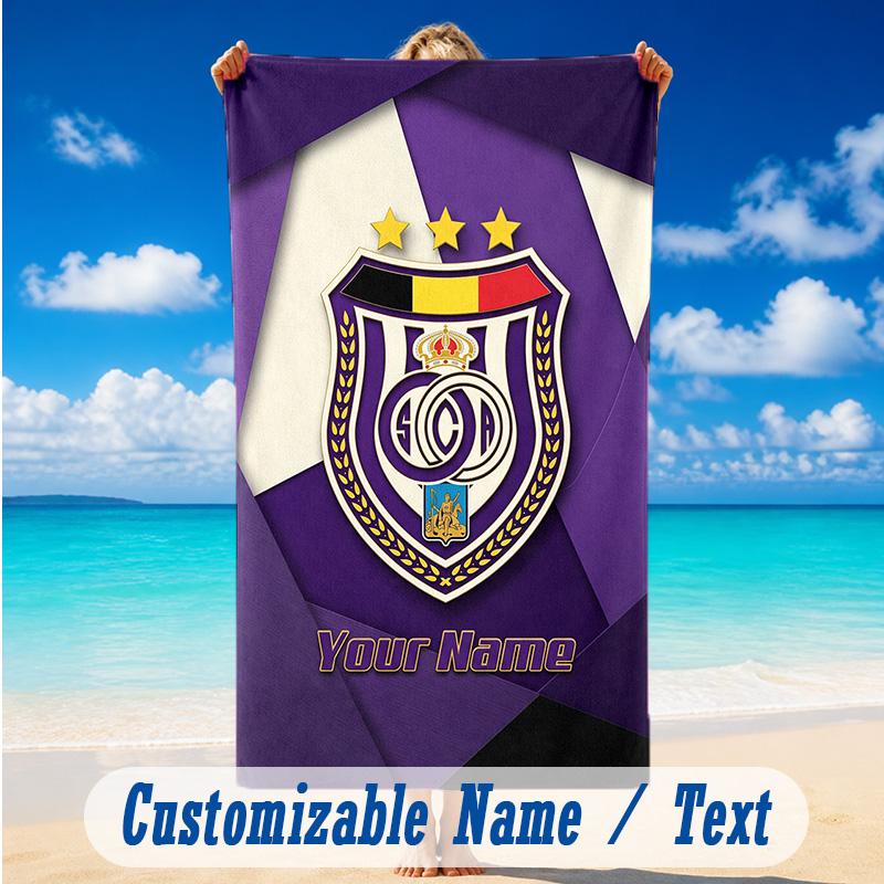 Beach Towel Custom Name Text, Quick Dry Large Towel For Beach HomeAnderlecht FC