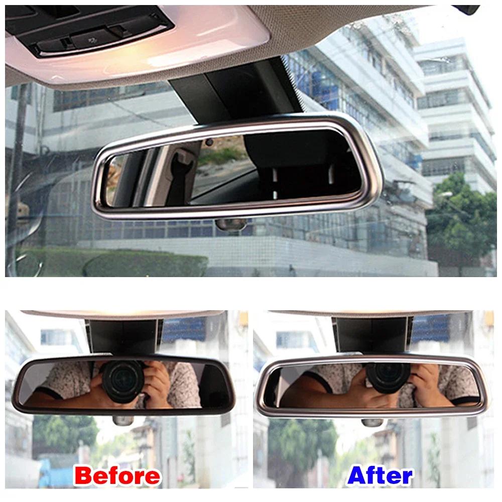 For Mercedes Benz C GLC GLE GLS M Class W205 X253 W166 Car Interior Mirror Frame Ring Cover Trim Matter Silver Decorate Sticker