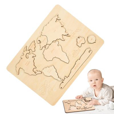 Kind Montessori Holzspielzeug Welt Sieben Kontinente Puzzle für Baby Frühe Bildung Geographie Kognition Spielzeug Kindergeschenke