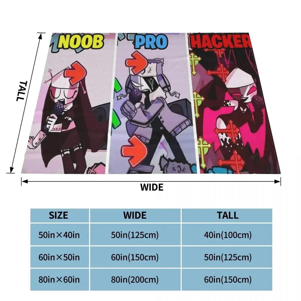 Cartoon Friday Night Funkin Collage Blankets Velvet Printed Portable Ultra-Soft Throw Blankets for Bedding Outdoor Bedspreads