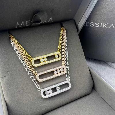 Messi Home's Elegant Triple-Diamond Women's Clavicle Chain Choker Necklace
