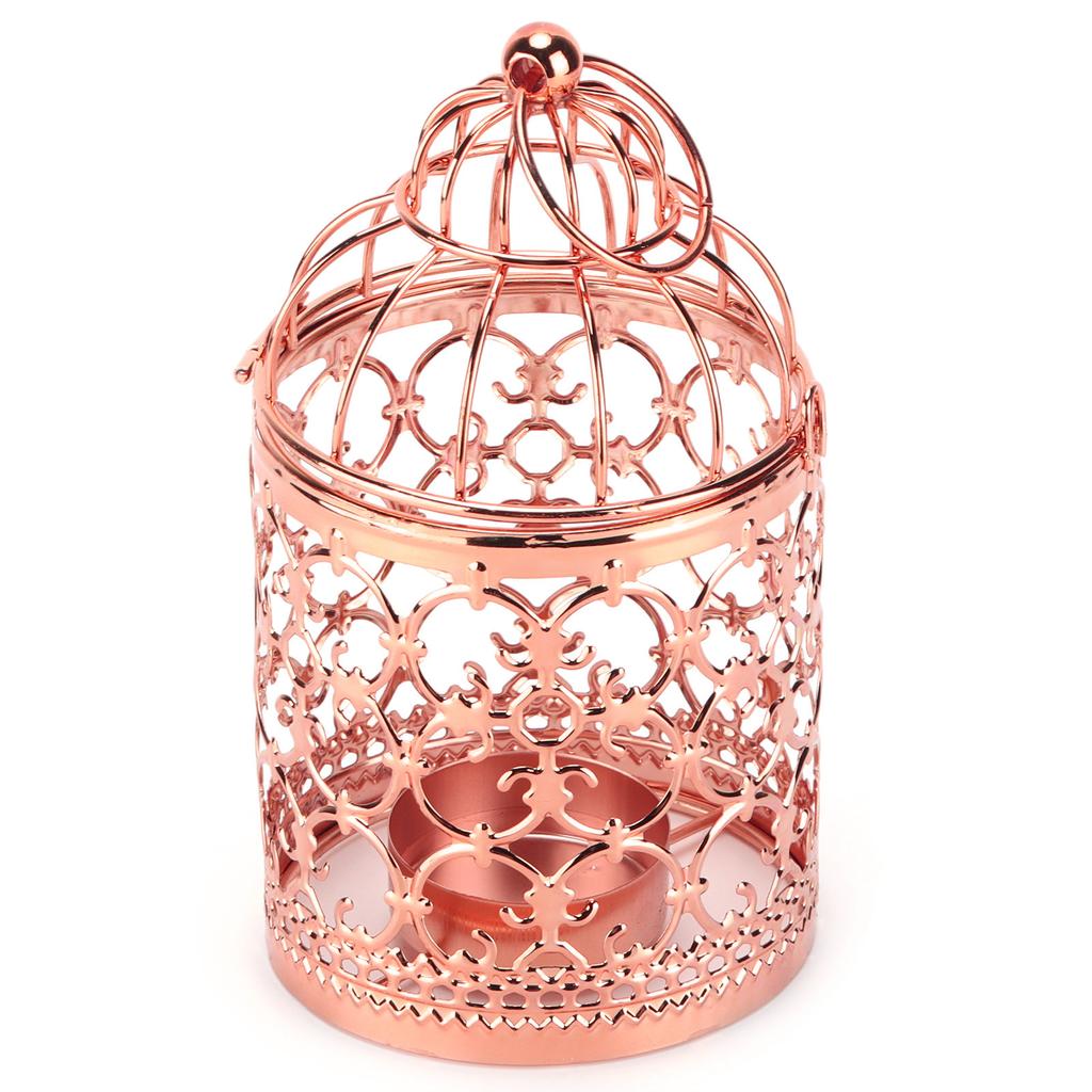 Candle Holder Vintage Birdcage Candlestick Decorations for Gift Home Events WeddingsRose Gold