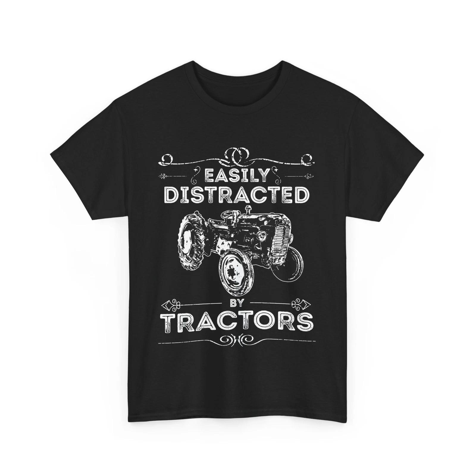 Tractor Shirt, Easily Distracted By Tractors Farmer Tractor Owner Vintage Shirt 4XL