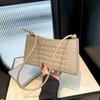 Trendy Black Khaki Rose Red Green White Pu Underarm Bag Versatile Daily Use Small Square Handbag