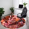 1 Stück Runde Teppich mit Leopardenmuster für das Büro, Rutschfest, Weich und Langlebig, Büroteppich zur Innendekoration, Perfekt für das Büro, Schöne Dekoration yy26032306