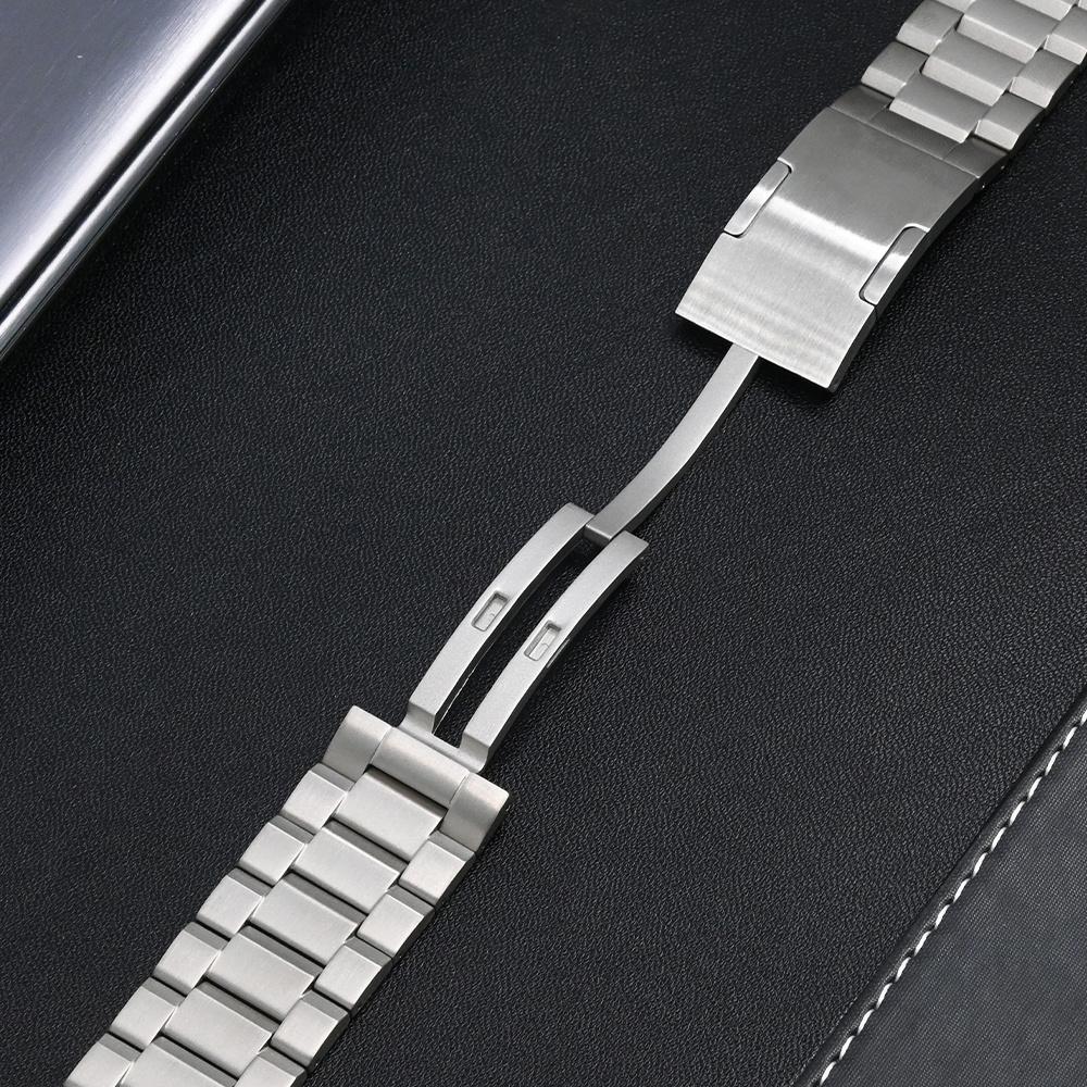 Watch Band for Samsung Galaxy Watch8 44mm/40mm/Watch8 Classic 46mm Titanium Alloy 3-Bead Wrist Strap