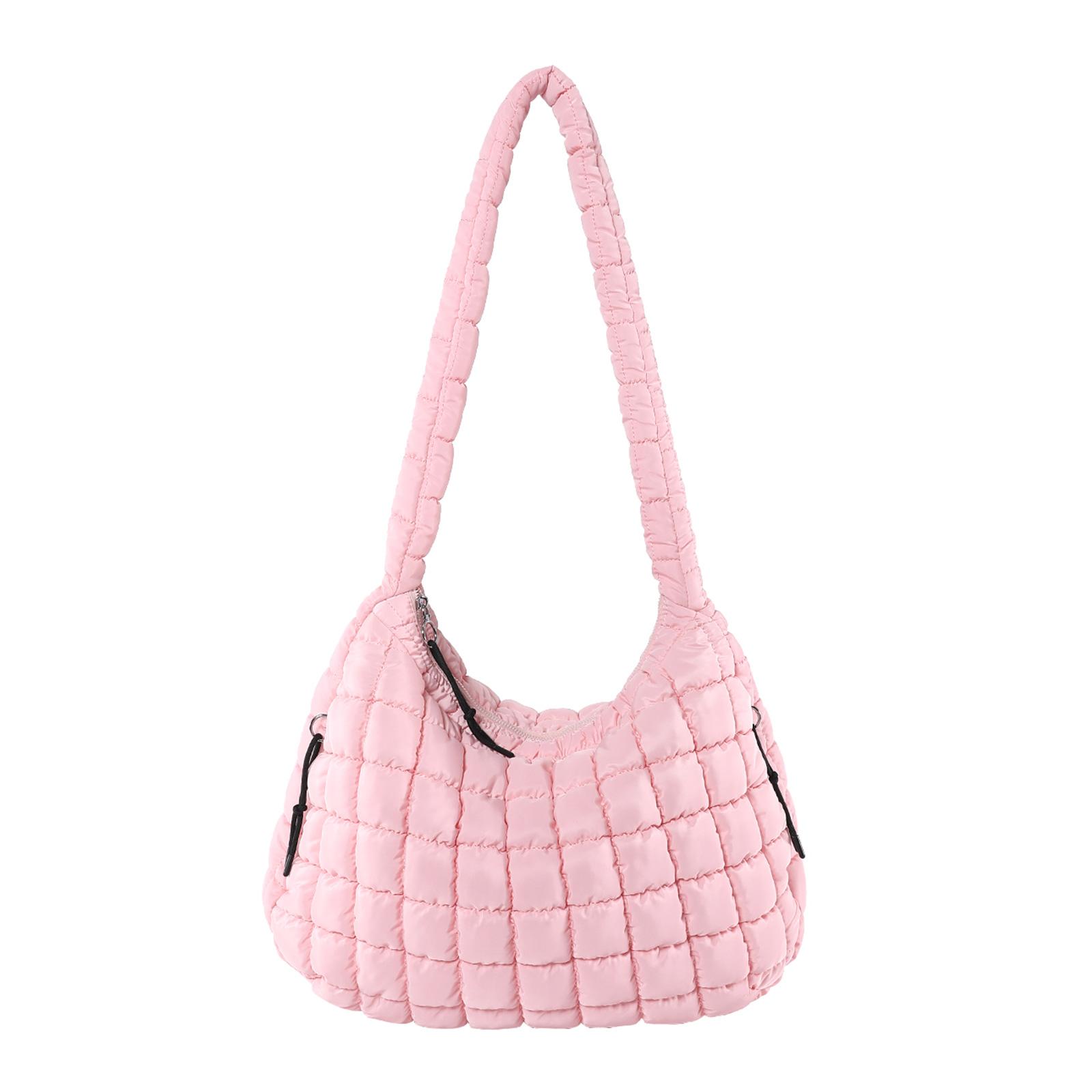 Cloud Pleated Shoulder Bag for Women and Girls Modern Crossbody Bag Large Capacity Nylon Handbag