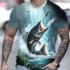 T-shirt con Stampa Pesci da Pesca Uomo Moda Casual Sport all'Aperto Manica Corta Top Magliette Abbigliamento camiseta Bambini