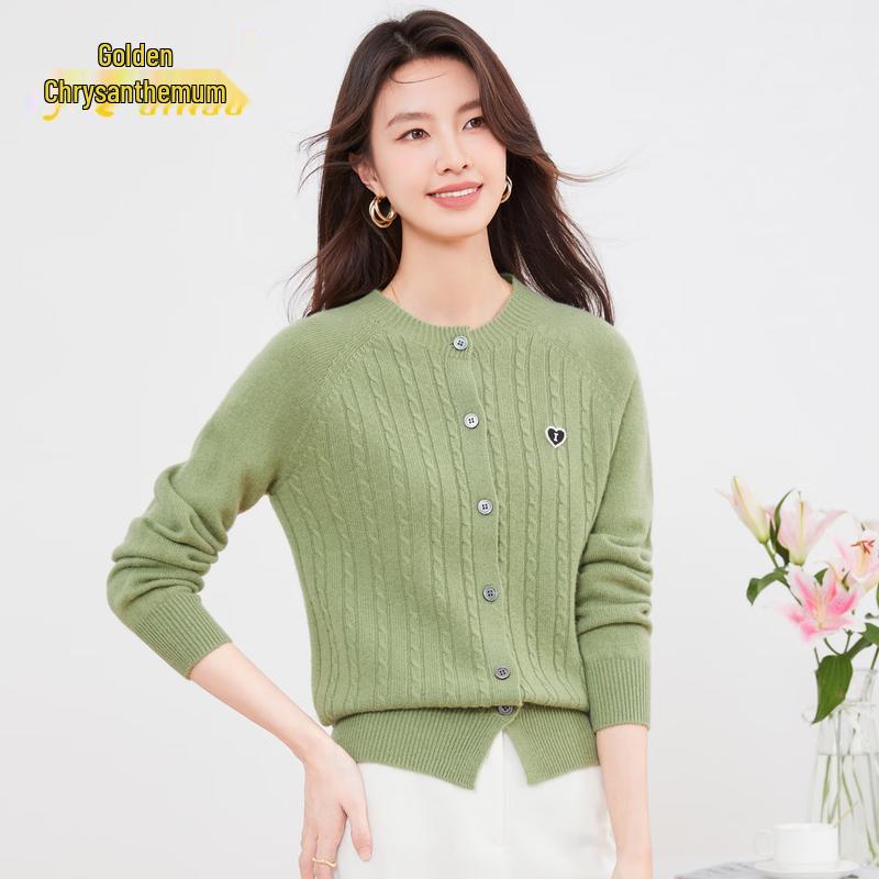 Women's 100% Pure Wool Knit Cardigan