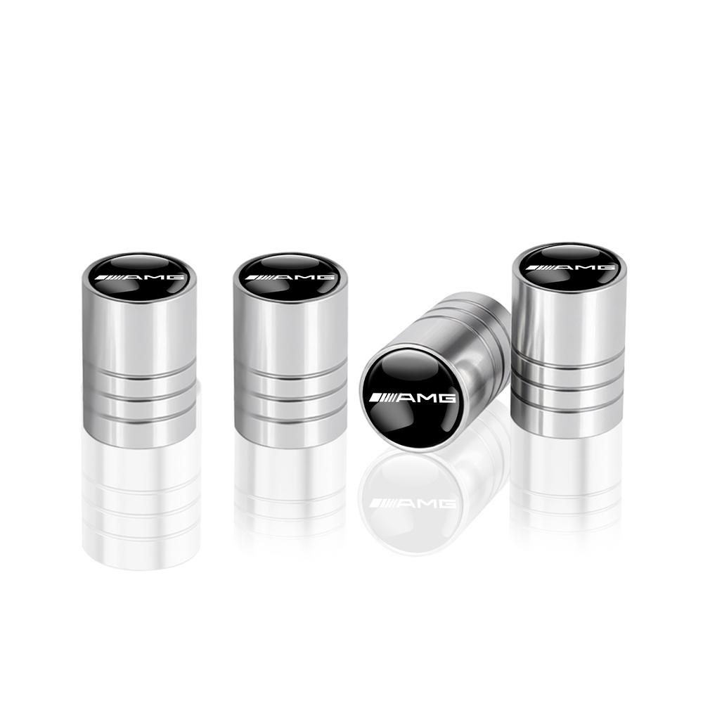 4Pc Car Metal Wheel Tire Air Valve Dust Caps Accessories for Mercedes-Benz Maybach E-Class C-Class S-Class S450 S560 S600 S680