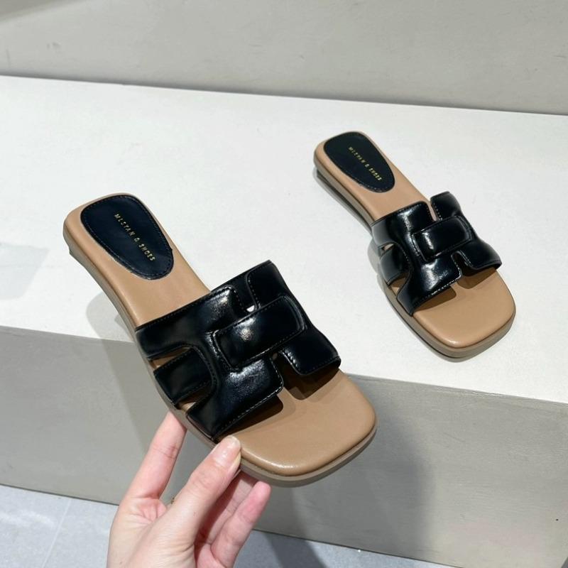 Fashion 2025 New Summer Designer Traf Woman Flat New Slippers Woven with Comfortable Women's Shoes Casual Bottom Slippers Women's Shoes