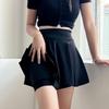 Summer Women's Basic Skirt Fashion Casual Mini Elastic Pleated Skirt Lined Shorts Girl Uniform Safety Pants Skirt Long 38CM