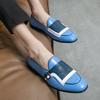 Men's Large Size Slip-on Leather Loafers - Size 48 Trendy Pull-on Driving Shoes