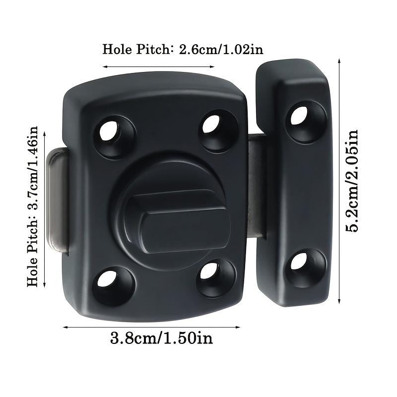 2pcs Black Swivel Door Lock, Zinc Alloy Sliding Bolt, Double-Sided Security Hardware for Doors/Windows/Cabinets