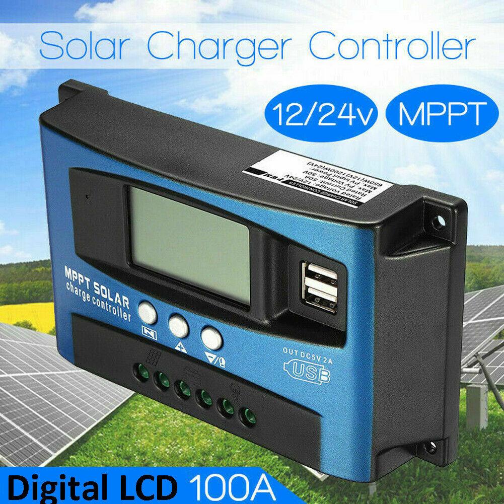 

PDTO 100A 12V-24V MPPT Контроллер солнечной панели Daul USB Цифровой ЖК-дисплей