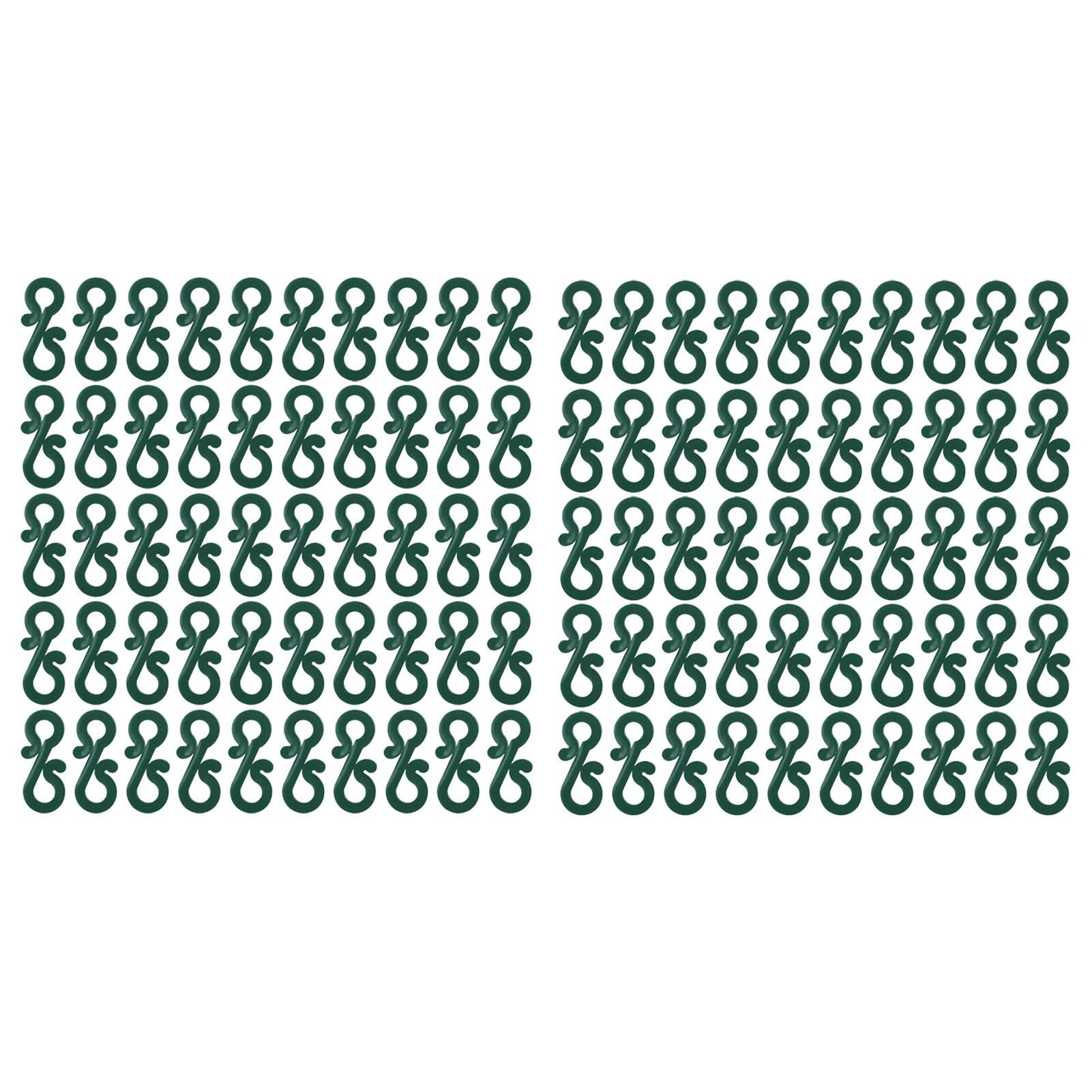 

100 шт. рождественские гирлянды, водонепроницаемые, морозостойкие, многоразовые, пластиковые крючки S-образной формы, крючки для желобов, гирлянды Dark Green