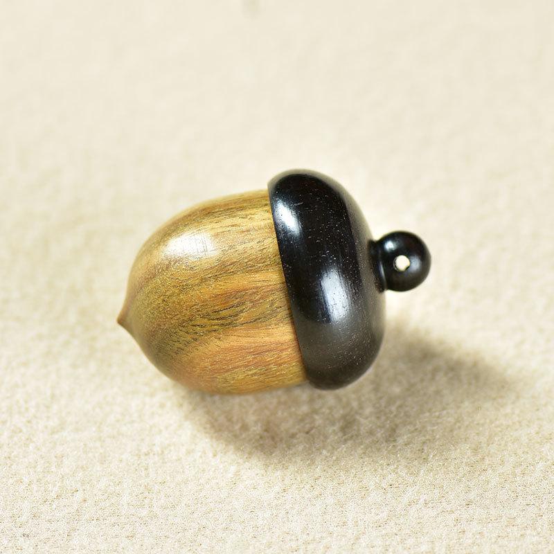 Ebony Rosewood Acorn Color-Block Wooden Ornament Pendant