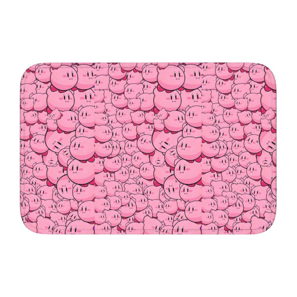 Kirbys Cartoon Game Floor Door Kitchen Bathroom Mat Anti-Slip Indoor  Doormat Garden Living Room Entrance Rug Carpet Footpad