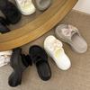 Height-increasing platform casual beach shoes 2025 summer and autumn new French fashion bow one-word slippers women's outer wear