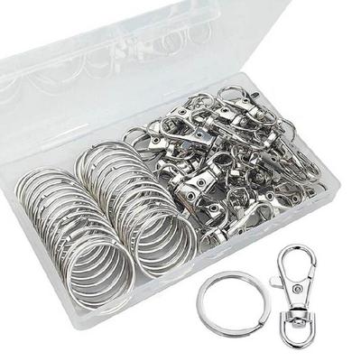 Pack of 60Pieces Metal Keychain Clips and Rings Premium Swivel Lanyard Snap Hook