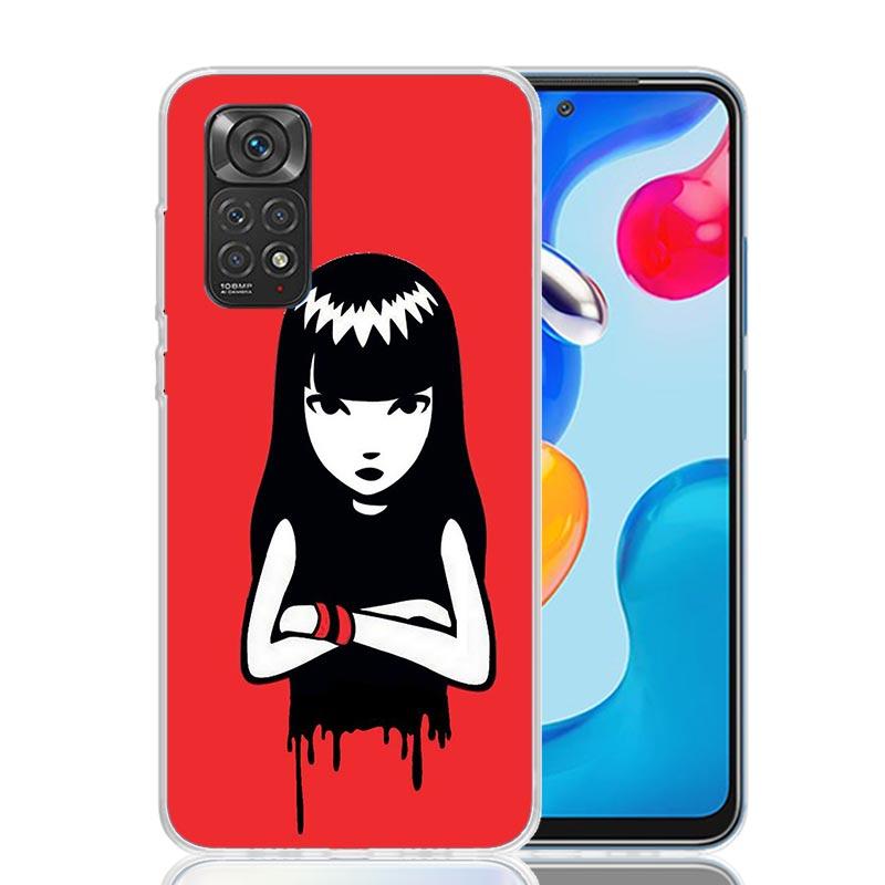 Comics Emily The Strange Phone Case For Xiaomi Redmi Note 13 14 15 Pro Plus 12S 12 14S 11S 11E 10 10S 11 11T 5G 4G Cover Coque R