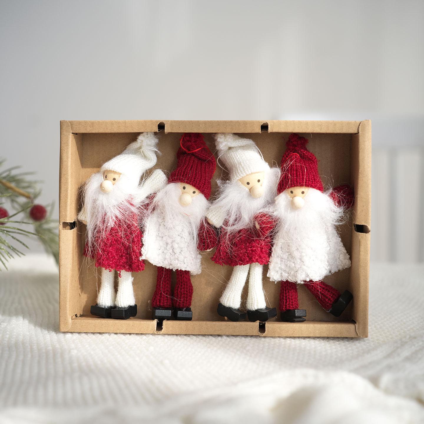 Santa Claus Wool Felt Elf Faceless Pendant Christmas Tree Decoration
