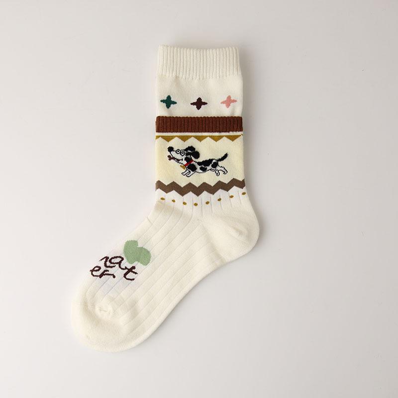 

Женские гольфы до середины икры, весенне-осенние хлопковые носки, длинные гольфы с мультяшным милым рисунком, летние длинные носки 1 pair