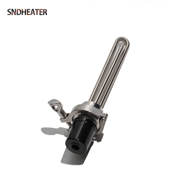 SNDHEATER 220V Tri Clamp Electric Water Heating Element 1.5KW 4.5KW 5.5KW Heater Resistance with Coupling and Cap for Brewing