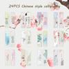 Chinese Ink Painting Bookmarks: 24 Sheet Set of High Aesthetic Student Reading Markers, Perfect As Cultural Creative Paper Gifts
