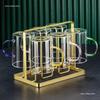 Transparent, High-Temperature Resistant Glass Teacup Set for Milk or Water - Large Capacity for Household Use