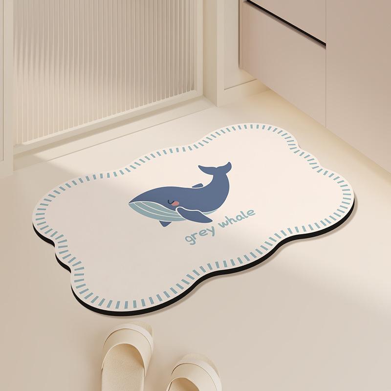 Diatom Mud Floor Mat Cream-air Bathroom Floor Mat Household Water Absorption Quick-drying Foot Mat Bathroom Door Dirty-resistant Anti-slip Mat
