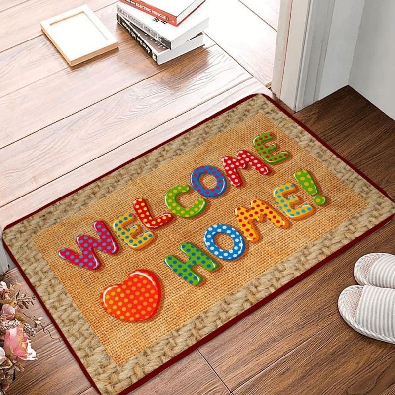 Rustic Welcome Mat for Front Door Outdoor Entrance Door Mat Ideal Rug for Home Indoor Farmhouse Funny Kitchen Carpet Home Decor