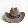 Sombrero de Vaquero Occidental de Ala Ancha Sombrero Tejido a Máquina Para Mujeres Hombres Protección Solar para Exteriores Playa Viajes Vacaciones