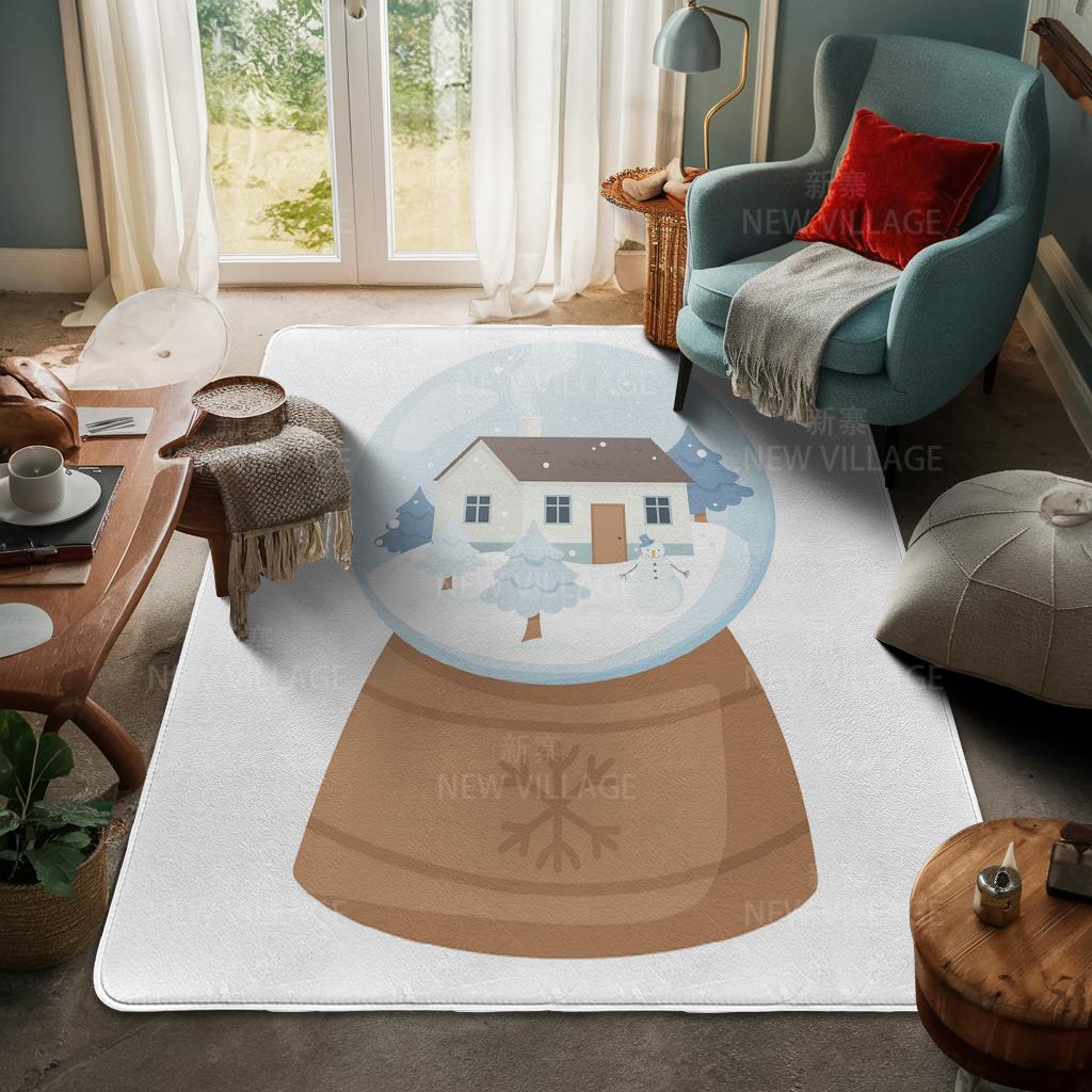 House Entrance Carpet Home Door Mat Living Room Bath Foot Bathroom Non-slip Water Absorption Rugs Bath Merry Christmas Winter