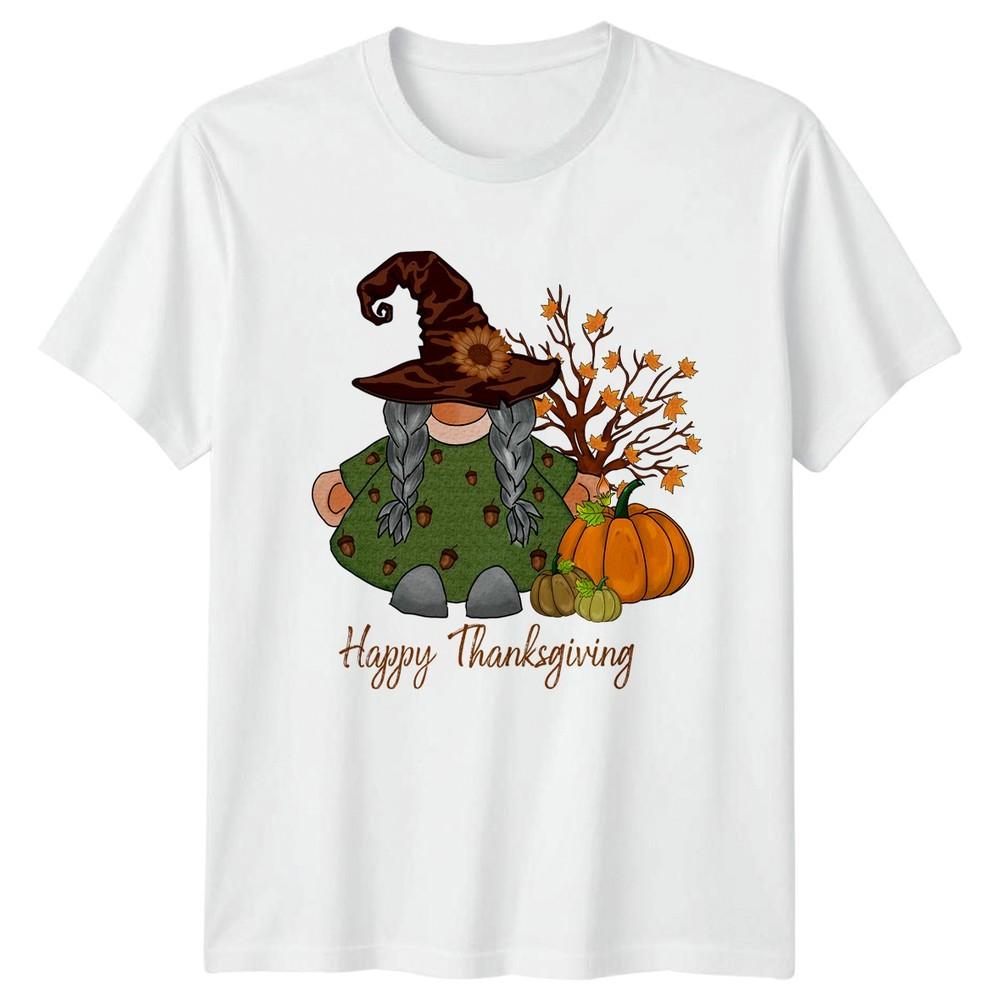 Happy Thanksgiving Unisexs TShirt Autumn Gnome Thanksgiving Gift For Her S