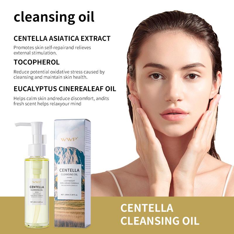 Centella Asiatica Cleansing Oil 100ml Refreshing Eye, Lip & Face 3-in-1 Makeup Remover Mild and Non-Irritating