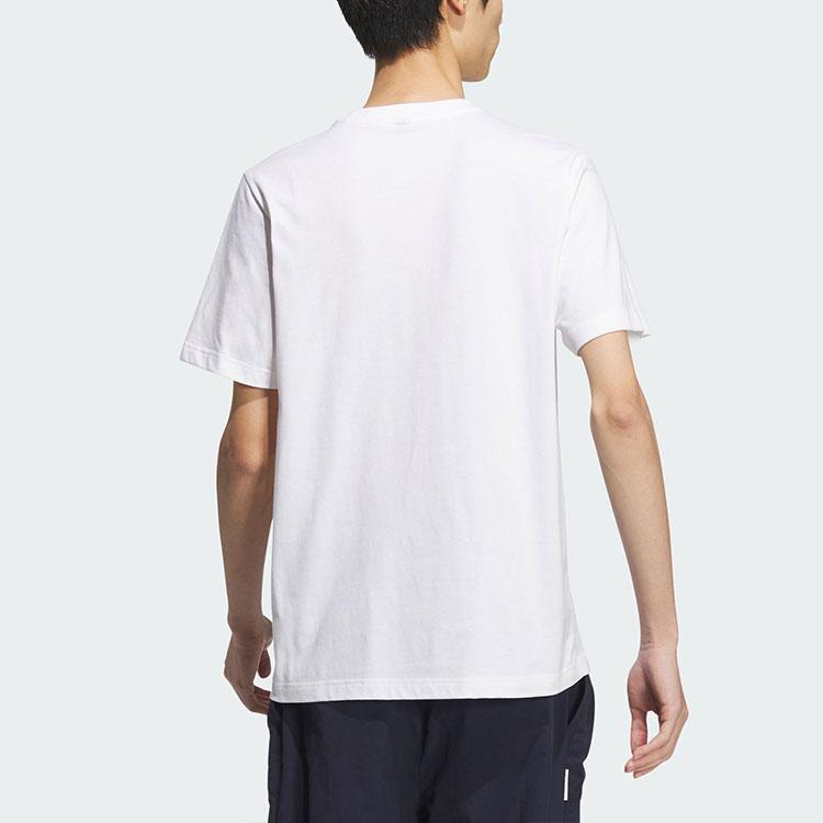 Adidas Letter Print Breathable Round Neck Short Sleeve Regular T-Shirt Unisex T-Shirts White JI9073