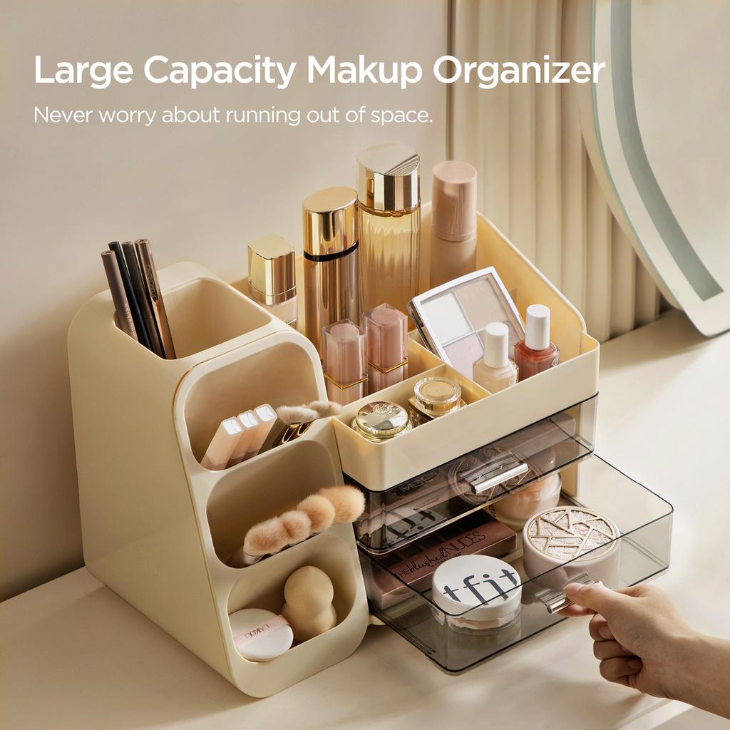 Hblife Cosmetic Makeup Cosmetic Storage Makeup Storage Cosmetic Storage Box with Dividers and Small Organizer for Nail and Eyeshadow Palettes Box,