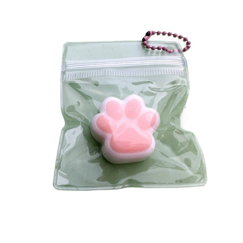 Mini Cat Paw Squishy Toy - Slow Rebound Silicone Stress Relief Pendant for Kids