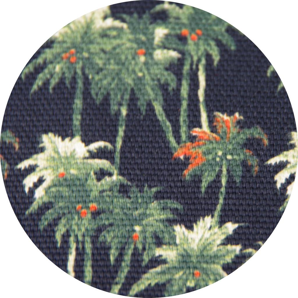 Daiking ukulele strap, palm tree handle V2, genuine cowhide leather end, 100% cotton