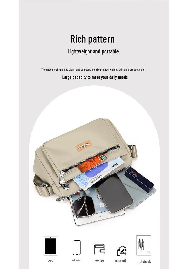 Summer 2026 Lightweight Nylon Crossbody Bag - Large Capacity & Fashionable for Casual Commuting
