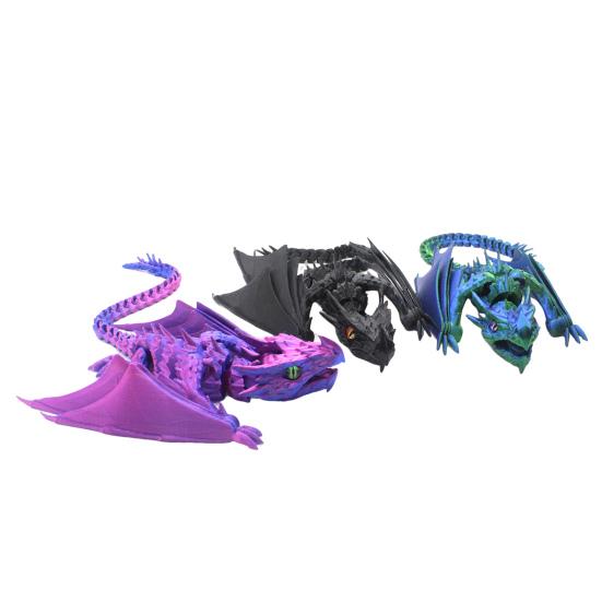 3D Printed Winged Dragon Figurine Movable Joints Flying Dragon Figure Articulated Dragon Model Fidget Toy Desktop Decoration Ornament