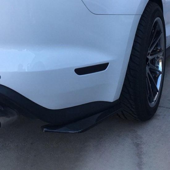 Carbon Fiber Black Rear Bumper Diffuser Side Fender Spoiler Lip Canard Protector