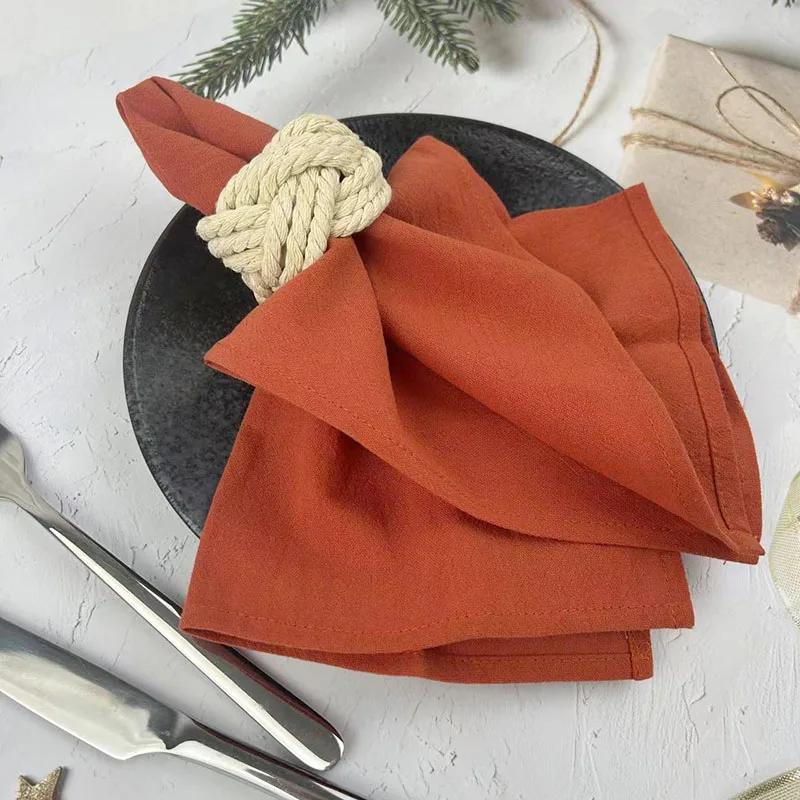 10PCS 30X45CM 100% Cotton Cloth Napkins  Napkin Reusable Weddings Party Baby Shower Christmas Table Decor Retro Napkins Reusable