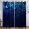Blue Night Moon Cloud Galaxy Shine Stars Starry Window Curtain Great for Living Area Kids Bedchamber Bathroom Kicthen Door Residence Decoration