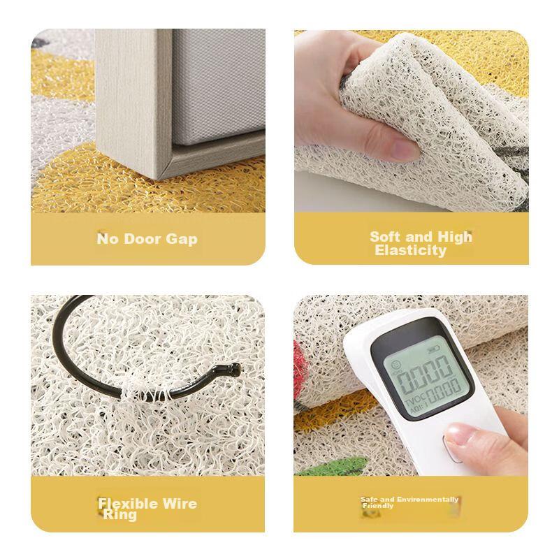 Qiqijia Entrance Door Mat, Home Use Non-Slip Foot Mat, Cartoon Silk Loop Doormat, Dirt-Catching Mat for Entryway
