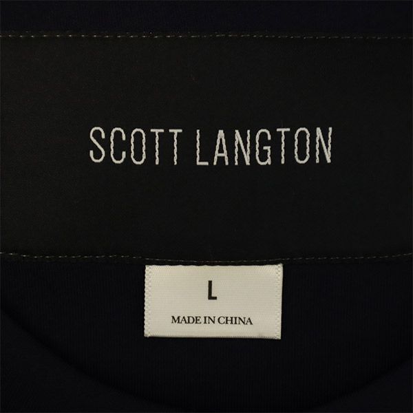 SCOTT LANGTON Switching Long Sleeve Trainer L Navy Sweat Men's Used