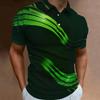 Modern geometric print short-sleeve polo shirt, casual and versatile for daily wear.