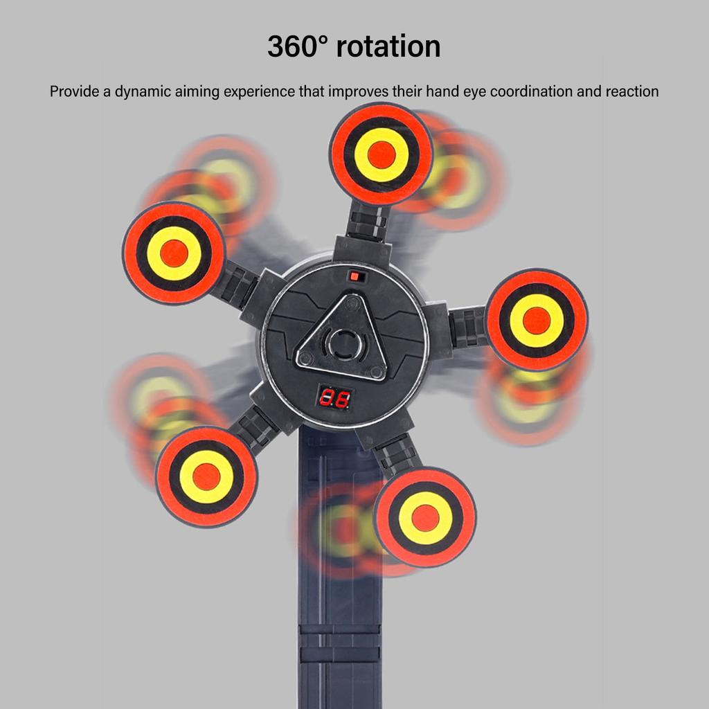 Children Electronic Scoring Target Toy Auto Reset Sound Effect 360 Degree Rotating Moving Target for Competition Training