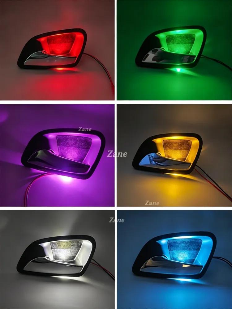 LED lamps for car door handles, 4 pcs, transparent case, single color light, 12V, for door cup